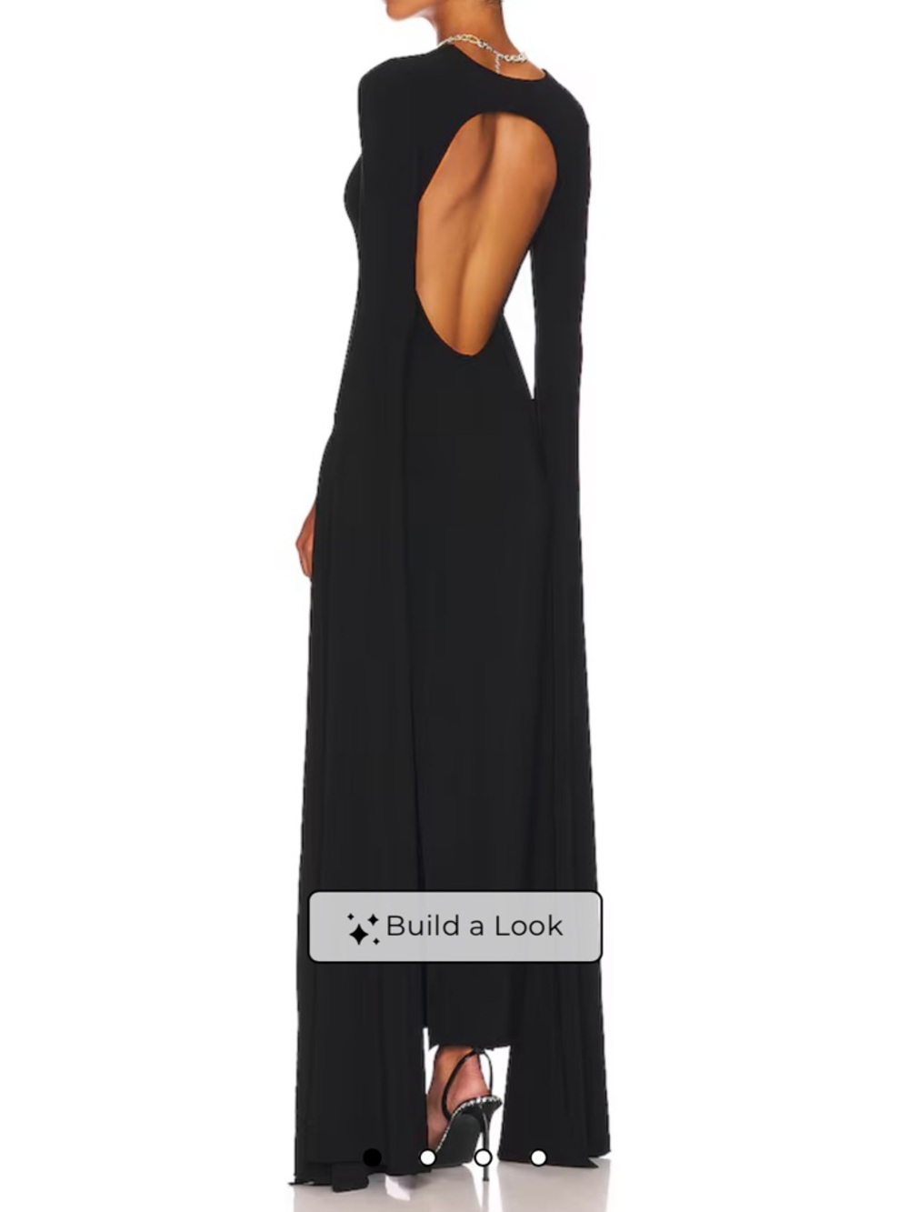 Norma Kamali Black Long Sleeve Backless Maxi Dress